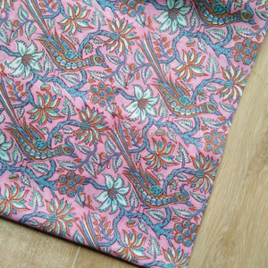 High Quality Cotton Block Printed Fabric <b>By</b> The Yard Sewing Garment Redesign, Bags, Home Bedding Accessories Multipurpose Fabric - Product Image 2