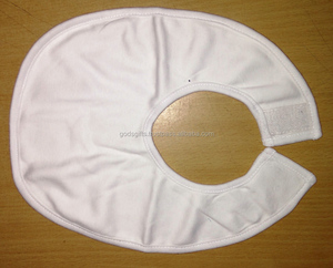 Bavoirs en coton pour bébé, éponge blanche uni, design oem, bon marché, vente en gros, logo imprimé personnalisé, 2020 - Product Image 6