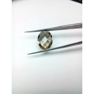 พลอยควอตซ์สโมกกี้ทรงรีขนาด 12x16 มม. สีน้ำตาลธรรมชาติ ผ่านการอบด้วยความร้อน เกรด AAA สำหรับทำเครื่องประดับ - Product Image 2