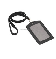 Porte-badge d'identification en cuir véritable de haute qualité ADORA, durable, avec cordon, design et logo personnalisables