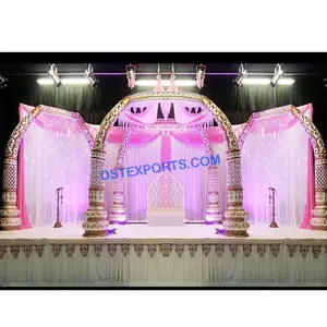 Set Mandap Pernikahan Pilar Bagasi Kuno Set Mandap Pernikahan India Produsen Mandap Serat Pernikahan untuk Dijual