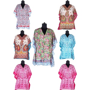 Nouveau gros sans manches marocain court caftan 2025 Top qualité main bloc imprimé Floral Design caftan taille libre caftan à la mode - Product Image 1