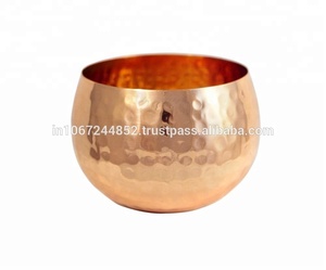Cuenco votivo de cobre martillado hecho a mano para decoración del hogar y ocasiones navideñas, marca NJO - Product Image 2