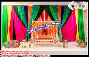 Arabian Mehndi Decoration Setup UAE Designer Wedding Mehandi <b>Stage</b> Decoration Royal Wedding Pakistani Sangeet <b>Stages</b> - Product Image 5