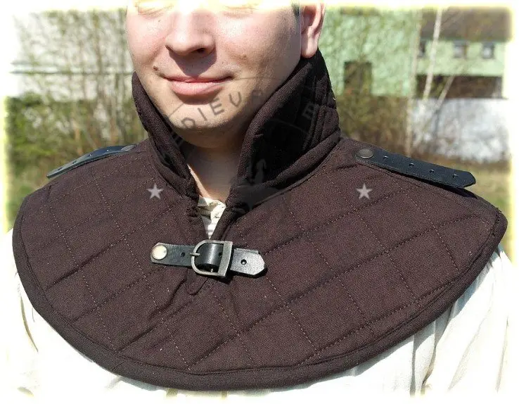 Disfraces medievales acolchados y gruesos para caballero Medieval, Gorget marrón Noble, diseñada por medievales Edge