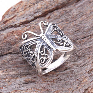 ผีเสื้อวงแหวนเงินแท้925ผู้ค้าส่งผู้ผลิตเครื่องประดับเงิน - Product Image 1