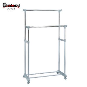 Séchoir à linge à roulettes à double rail réglable à 2 niveaux - Product Image 4