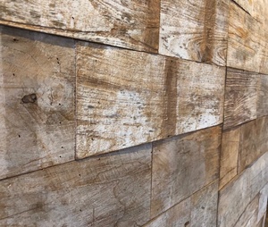 แผ่นผนังไม้สักรีไซเคิลลายเรขาคณิตสมัยใหม่ สีดำ สำหรับตกแต่งภายนอกอาคาร ดูดซับเสียง เหมาะสำหรับอพาร์ทเมนต์และบ้าน - Product Image 1