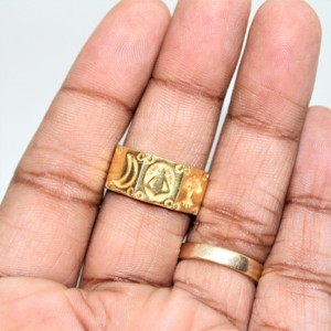 Fabrication Directe Prix Fourniture Collection Spirituelle Pur Argent Sterling 925 Plaqué Or Symbole Bande Vintage Or Mariages - Product Image 5