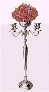 Tall Silver <b>Candelabra</b> for Wedding Home and Hotel Decoration - Product Image 3