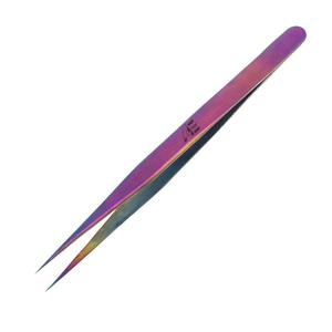 Meilleures ventes 2026 : Ensemble de pinces à extensions de cils en acier inoxydable arc-en-ciel, pointes droites et courbées pour le nail art - Product Image 5