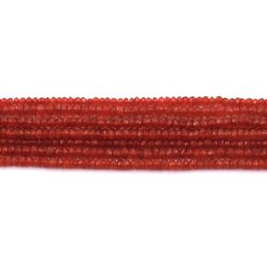 Perles rondes facettées en cornaline naturelle rouge 4-4,5 mm, brin de 13 pouces, fabrication de bijoux, vente en gros, fournisseur EL JOYERO, 5 brins, MOQ - Product Image 3