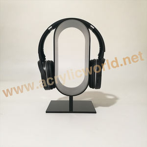 Soporte de auriculares transparente de diseño de moda personalizado con logotipo grabado, estante de exhibición de auriculares acrílicos, accesorios, Mostrador de exhibición - Product Image 4