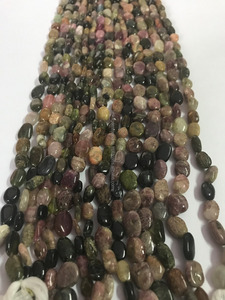Pierres précieuses multi-tourmaline naturelles, perles en vrac de forme ovale, polies à la main, en vrac - Product Image 5