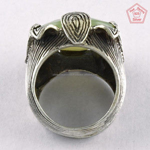 แหวนอัญมณี prehnite คุณภาพสูงทำด้วยมือ925เครื่องประดับเงินสเตอร์ลิงสำหรับเป็นของขวัญหมั้นแต่งงานหรืองานเลี้ยง - Product Image 4
