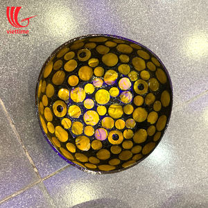 Cuenco de cáscara de coco ecológico, comida fresca, Perla madre incrustada, venta al por mayor - Product Image 2