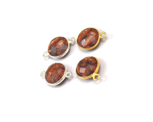 Atractivo conector bohemio joyería hecha a mano jaspe bisel de múltiples piedras preciosas piedra natal chapada en oro hallazgos de joyería natural - Product Image 3