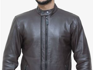 Blouson en cuir, dernier design, sur mesure, en cuir de vache véritable, col montant, imperméable, logo frontal, homme, hiver - Product Image 5