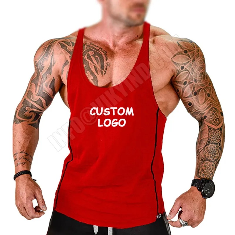 Wholesale OEM Men Tank top Gyms Workout Fitness Bodybuilding sleeveless shirt Male Cotton clothing Casual Singlet