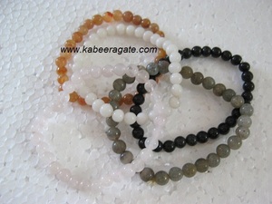 Pulsera de cuentas de piedras mixtas unisex al por mayor, brazalete elástico religioso para fiesta o regalo, forma de número/patrón - Product Image 2