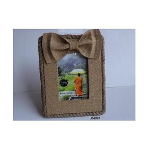 Marco de fotos de yute con lazo de yute, disponible en todos los tamaños y patrones de fotos para Decoración de mesa - Product Image 4