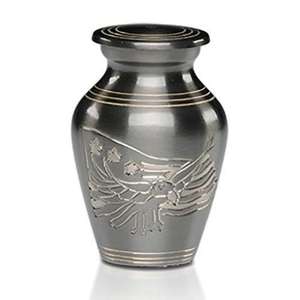 Urna de cremación de mascotas para cenizas funerarias, recuerdo de diseño de pata grabada, cúpula de platino clásica, Metal, latón/aluminio, nuevo - Product Image 5