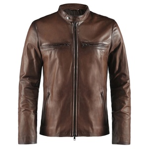 Veste en cuir de vachette pour homme, style café racer, sur mesure, haute qualité, vintage, usée, vêtements de sport, coupe-vent, été, hiver - Product Image 3