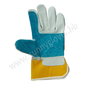 ราคาถูกวัวแยกหนังปาล์มคู่ทำงานถุงมือความปลอดภัย - Product Image 2