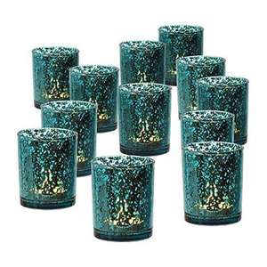 Turquoise Mercury <b>Glass</b> <b>Candle</b> <b>Holders</b> Tealight Votive <b>Holder</b> - Product Image 1