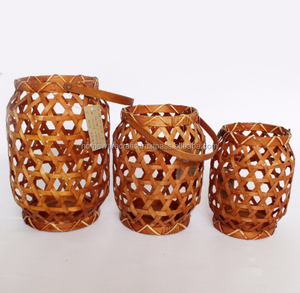 Lanterne en bambou unique Décoration de mariage/ Porte-bougie en bambou fait à la main au Vietnam - Product Image 4