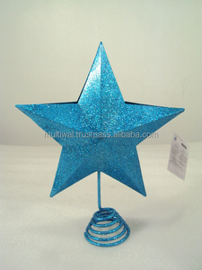 Metal Silver Glitter <b>Christmas</b> <b>Tree</b> Topper for Home Living Room <b>Table</b> Top Decorative Item - Product Image 4