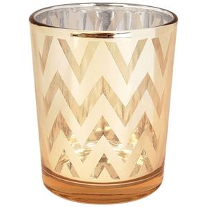 Bougeoirs en verre à rayures dorées Bougeoirs en verre pour bougies votives pour mariages et décoration intérieure - Product Image 3