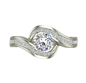 Bague de créateur en véritable diamant rond 1.00TCW en or 14K - Product Image 2