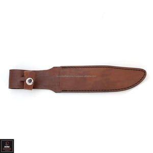 Funda de cuchillo de cuero marrón hecha a mano con soporte de OEM y ODM personalizable de nailon duradero - Product Image 1