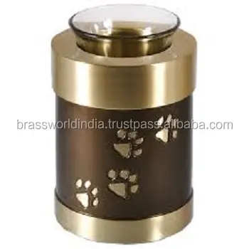 Katı ahşap çay ışık Pet kremasyon çömleği Brassworld hindistan tarafından
