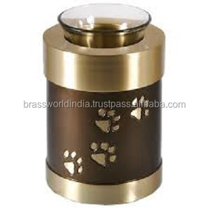 Metal American Style <b>Tea</b> <b>Light</b> Pet Cremation Urns for Adults by Brassworld India - Product Image 1