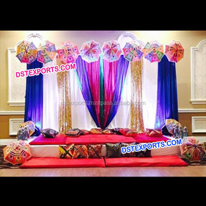Wedding Mehandi <b>Stage</b> Decoration <b>Props</b>/Rajasthani Umbrella Mehandi Sangeet <b>Stage</b>/Different Style Mehandi <b>Stage</b> Decorations - Product Image 1
