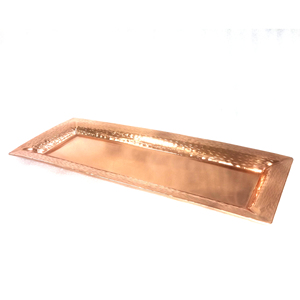 ถาดเสิร์ฟอาหารดีไซน์แบบใช้ค้อนทำจากสแตนเลสสตีลทำจากเหล็กทองแดงทองเหลืองเคลือบเงา2024โบราณสำหรับใช้ในบ้าน - Product Image 2