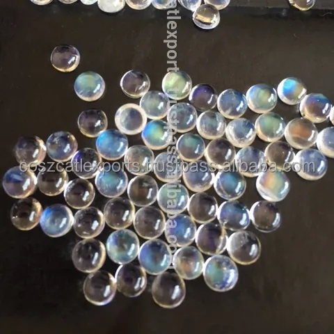 White Rainbow Moonstone Cabochon Round & Oval Shape loose stone for jewelry Gemstone