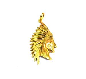 หัวหน้าอินเดีย24K เสน่ห์ชุบทองจี้-วัด50มม. X 25มม - Product Image 1