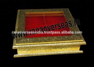 Polished Eco-Friendly Wooden <b>Sweet</b> <b>Box</b> with 4 Compartments in Square Shape for Wedding Party and Diwali <b>Gifts</b> - Product Image 4