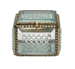 Boîte carrée en verre biseauté pour la décoration de la maison et le stockage de bijoux Boîte carrée élégante en verre avec emballage en carton - Product Image 3