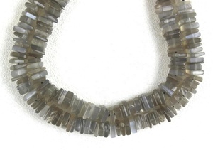 High Quality 16\" Long Strand Natural Grey Moonstone <b>Heishi</b> <b>Beads</b> Smooth Square Shape Gemstone Wholesale - Product Image 5