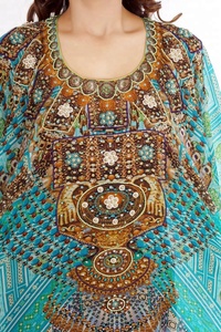 ชุดเดรสสตรีผ้าซาตินหลากสี,ชุดคาฟตันพิมพ์ลายดิจิตอล3D - Product Image 6