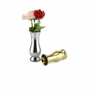 Vase à fleurs en métal décoratif de style moderne avec base en trompette argentée classique, vase à fleurs décoratif pour la maison - Product Image 3