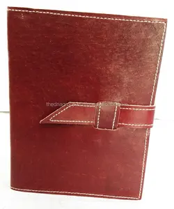Good Quality Business Planner Genuine plain soft leather journal strap closure diary Indian Wholesale Leather Notebook