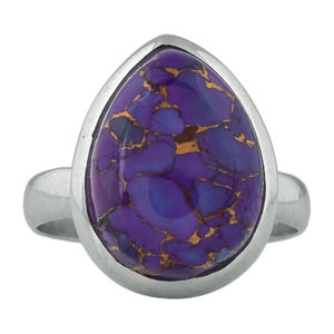Magnifique bague en cuivre violet turquoise avec pierres précieuses Bague en argent sterling 925 Vente en gros de bijoux en argent faits à la main Fournisseur CASA DE PLATA - Product Image 1
