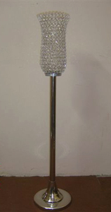 Bougeoir en métal argenté et cristal Boule de fleurs pour la maison et le mariage Décoration de table Centre de table Bougeoir - Product Image 5