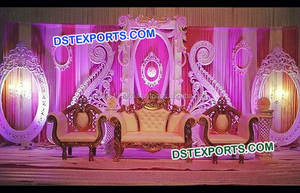 Paneles de fondo de fibra para decoración de escenario, Marco trasero de templo indio Mehrab para boda - Product Image 4