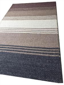 Hecho a mano Beige Marrón Gris Raya Alfombra de lana peluda Material suave Alfombra de cocina Tejida a mano - Product Image 2